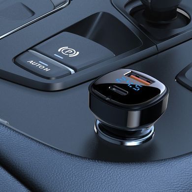 Автозарядка 2xUSB 66W (USB-C + USB-A) B4 with digital display Acefast (6974316280392) [402157]