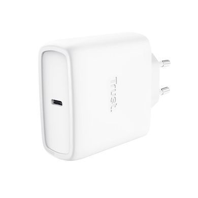 Зарядний пристрій мережевий Trust Maxo 65Вт, GaN, USB-C PD/PPS, білий (25524_TRUST) [111090]