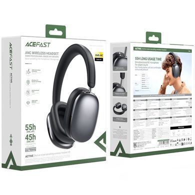 Гарнітура Acefast H9 ANC, Bluetooth, Grey (6974316284390) [404464]