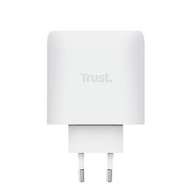 Зарядний пристрій мережевий Trust Maxo 65Вт, GaN, USB-C PD/PPS, білий (25524_TRUST) [111090]