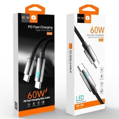 Кабель Type-C to Type-C PD60W 1m Black (WUW-X214) [805242]