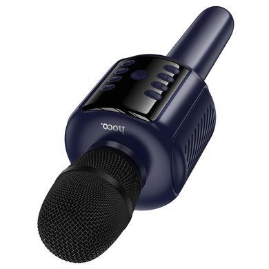 Портативна колонка-мікрофон HOCO L24 Shine karaoke microphone, 5W, Blue (6942007673785) [806589]
