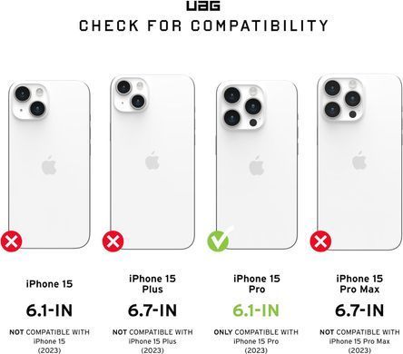 Чохол-накладка Urban Armor Gear Monarch Pro Magsafe для Apple iPhone 15 Pro Kevlar Elemental Green (11422111397B) [616515]