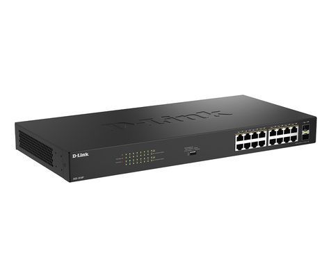 Комутатор D-Link 16x1GE PoE+, 240Вт, 30Вт/порт, Некерований (DGS-1018P) [113073]