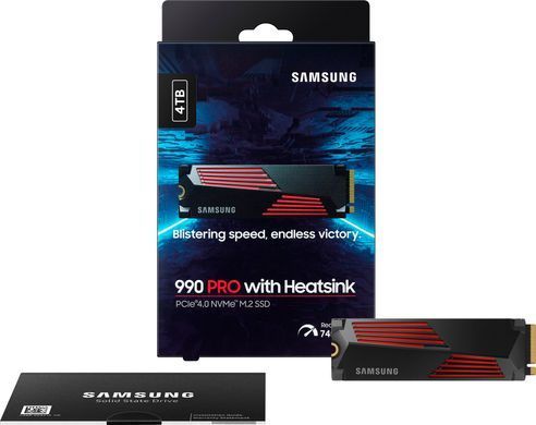 Накопичувач SSD Samsung M.2 4TB PCIe 4.0 990PRO + радіатор (MZ-V9P4T0CW) [109327]