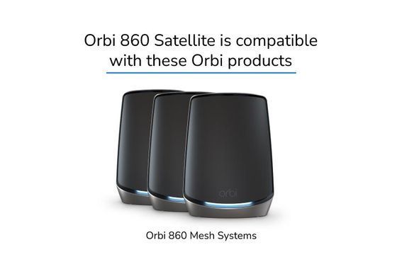 Система WiFi-Mesh NETGEAR Orbi RBS860B сателіт, AX6000, чорний (RBS860B-100EUS) [14667]