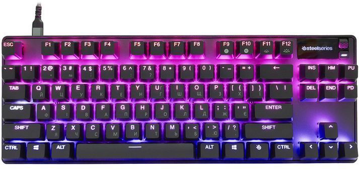 Клавіатура ігрова SteelSeries Apex Pro TKL UA HyperMagnetic Switches, OmniPoint 2.0, OLED (64856) [401047]