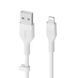 Кабель USB-A > Lightning заряджання/синхронізації Belkin 1м, силіконовий з кліпсою, білий (CAA008BT1MWH) [108545], фото 2