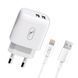 Зарядний пристрій SkyDolphin SC22EBL (2USB, 2.1A) White + кабель Lightning (MZP-000162) [603113], фото 1