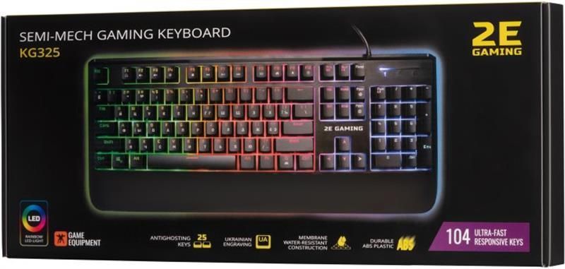 Клавіатура 2E Gaming KG325UB LED Ukr Black (2E-KG325UB) [611541]