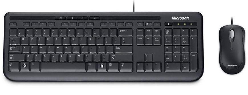 Комплект клавіатура та миша Microsoft Wired Desktop 600 USB-A, EN/UK/RU, чорний (APB-00011) [103583]