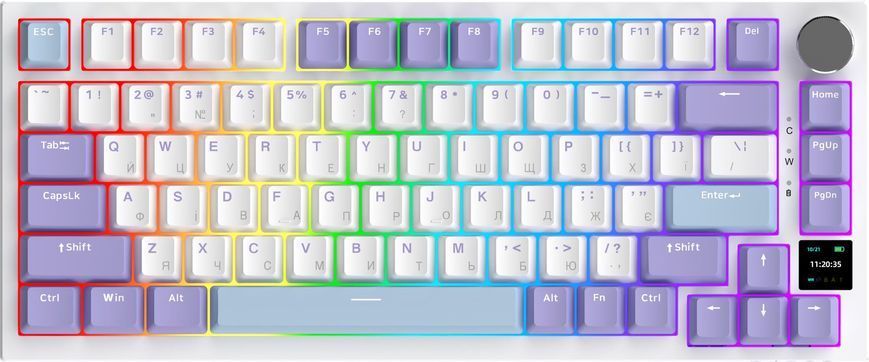 Клавіатура бездротова Ajazz AK820 Pro Gift Switch Purple (AK820PRO-G-PWB) [610662]