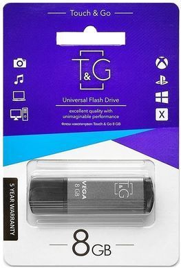 Флеш-накопичувач USB 8GB T&G 121 Vega Series Grey (TG121-8GBGY) [614249]