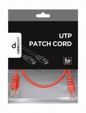 Патч-корд UTP Cablexpert литий, 50u "штекер із засувкою, 0.5 м, червоний (PP12-0.5M/R) [610106]