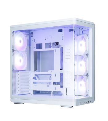 Корпус Zalman P60 без БЖ, 2xUSB3.0, 1x Type C, 3x120мм ARGB Reverse, 2x120мм ARGB, VGA 435мм, LCS ready, Curved Tempered Glass, Dual Chamber, ATX, білий (P60WHITE) [112538]