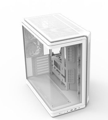 Корпус Zalman P60 без БЖ, 2xUSB3.0, 1x Type C, 3x120мм ARGB Reverse, 2x120мм ARGB, VGA 435мм, LCS ready, Curved Tempered Glass, Dual Chamber, ATX, білий (P60WHITE) [112538]