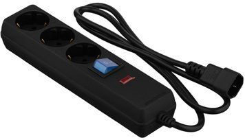 Подовжувач мережевий 2E 1мм 3xТипF, 10A, чорний (2E-U03C14M1BK) [110621]