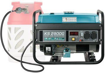 Генератор газобензиновий Konner&Sohnen KS 2900G LPG, 230В, 2.9кВт, ручний стартер, 43кг (KS2900G) [105950]