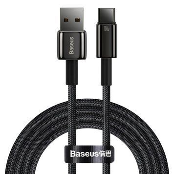 Кабель Baseus Tungsten Gold Fast Charging Data Cable USB to Type-C 100W 2m Black (CAWJ000101) [803719]