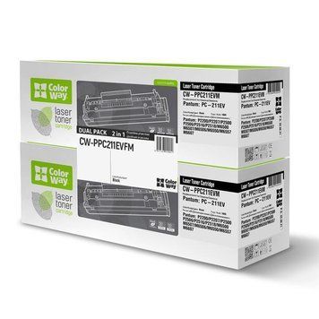 Картридж ColorWay (ColorWay-PPC211EVFM) Pantum P2200/2207/2506/M6500/M6607 Black (PC-211EV) Dual Pack (CW-PPC211EVFM) [619321]