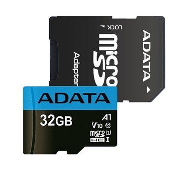 Карта пам'яті microSDHC (UHS-1) A-DATA Premier 32Gb Class 10 A1 (R-100Mb/s) (adapter SD) (AUSDH32GUICL10A1-RA1) [803619]
