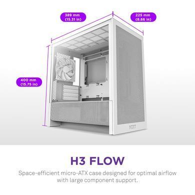Корпус NZXT H3 Flow White без БЖ (CC-H31FW-01) [616901]