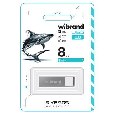 Флеш-накопичувач Wibrand USB 2.0 Shark 8Gb Silver (WI2.0/SH8U4S) [803036]