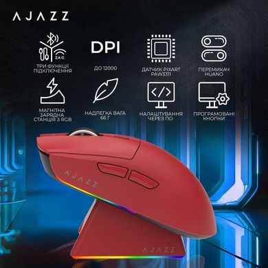 Миша бездротова Ajazz AJ139 V2 Red (AJ139-V2-MC-R) [617005]