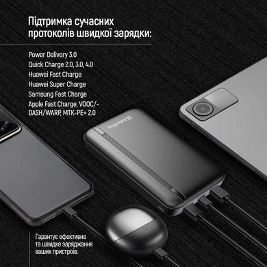Універсальна мобільна батарея ColorWay Portable Charger 20000mAh Black (CW-PB200LPB4BK-PD) [603504]