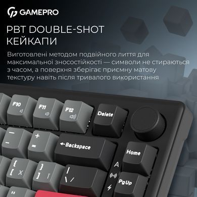 Клавіатура бездротова GamePro Asgard Yord Keychron Super Red Switch Black (MK266BK) [616000]