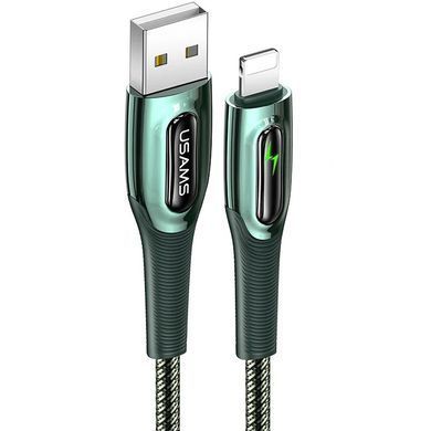 Кабель Usams US-SJ469 USB - Lightning (M/M), 1.2 м, Dark Green (SJ469USB02) [604146]