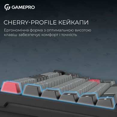 Клавіатура бездротова GamePro Asgard Yord Keychron Super Red Switch Black (MK266BK) [616000]