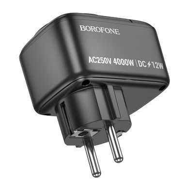 Мережевий фільтр BOROFONE BAC14 Wide 1-socket wall outlet (1C2A) (EU/GER) Black (6941991118890) [802771]