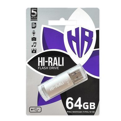 Флеш-накопичувач USB 64GB Hi-Rali Rocket Series Silver (HI-64GBVCSL) [607115]
