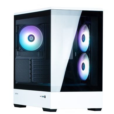 Корпус Zalman P30 без БЖ, 1xUSB3.0, 1xUSBType-C, 3x120мм ARGB, VGA 420мм, LCS ready, TG Side Panel, mATX, чорний/білий (P30BW) [109560]