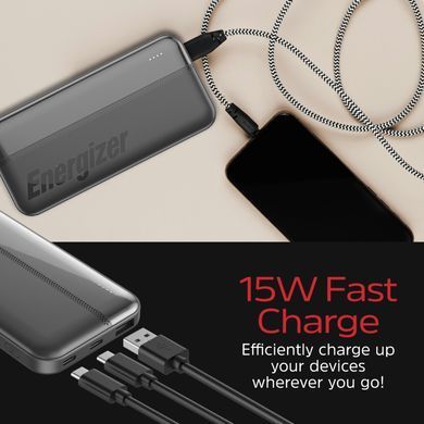 УМБ Energizer 10000mAh 15W, USB-А, 2хUSB-C Black (UE10050CC) [405067]