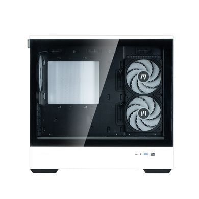 Корпус Zalman P30 без БЖ, 1xUSB3.0, 1xUSBType-C, 3x120мм ARGB, VGA 420мм, LCS ready, TG Side Panel, mATX, чорний/білий (P30BW) [109560]