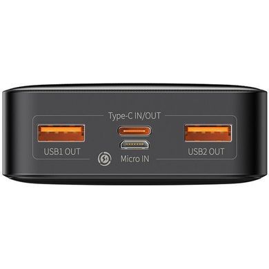 УМБ Baseus Bipow 20000mAh 20W, MicroUSB, 2xUSB,1xType-C In/Out PD,QC3.0 Black (PPBD050501) [42237]