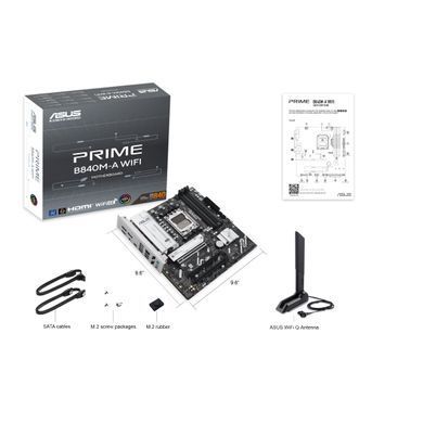 Материнcька плата ASUS PRIME B840M-A WIFI sAM5 B840 4xDDR5 M.2 HDMI DP Wi-Fi BT mATX (90MB1J20-M0EAY0) [109172]