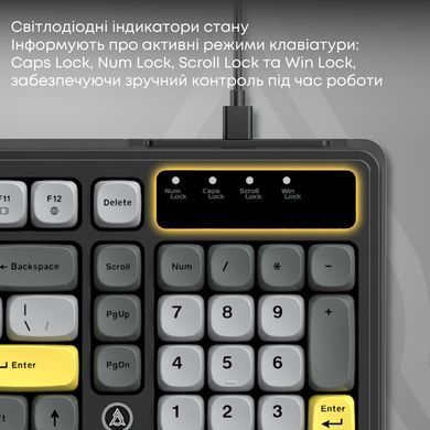 Клавіатура Ajazz AF98 Black USB-C Black Gray Yellow (AF98-BGY) [616861]