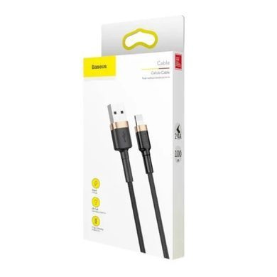 Кабель Baseus Cafule Cable USB For Lightning 2.4A 1m Gold+Black (CALKLF-BV1) [802296]