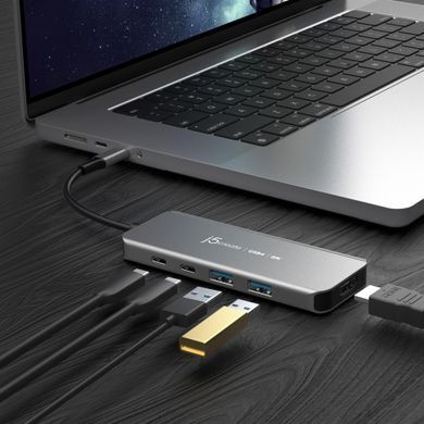 USB-хаб J5create USB-C 5-в-1 Grey (JCH453-N) [618227]