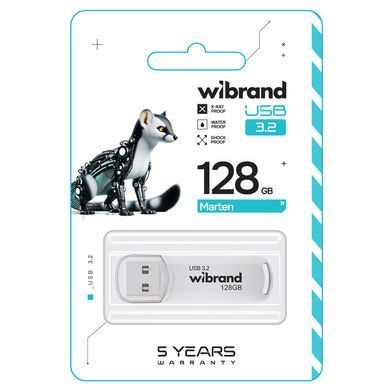 Флеш-накопичувач Wibrand USB 3.2 Gen1 Marten 128GB White (WI3.2/MA128P10W) [803564]