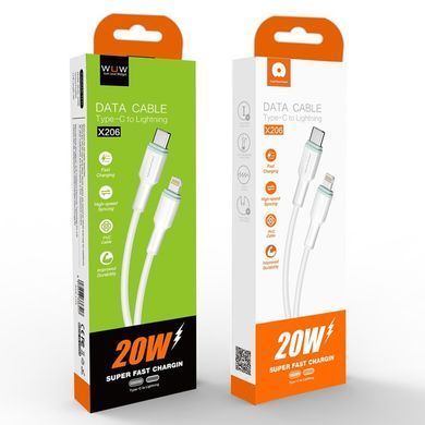 Кабель WUW-X206 Type-C to Lightning PD20W 1m white (WUW-X206TL) [802560]