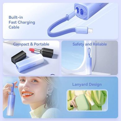 УМБ Vention 5000mAh 20W PD, USB-C In/Out, Lightning In/Out, with cable, Gradient Blue (FHWL0) [404522]