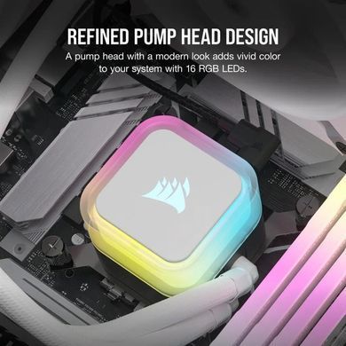 Система водяного охолодження Corsair iCUE H100i RGB Elite Liquid CPU Cooler White (CW-9060078-WW) [608947]