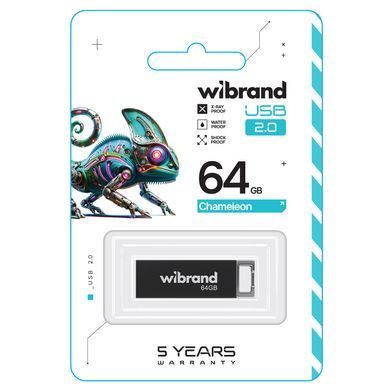 Флеш-накопичувач Wibrand USB 2.0 Chameleon 64Gb Black (WI2.0/CH64U6B) [802970]