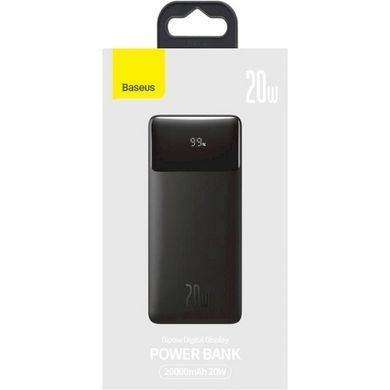 УМБ Baseus Bipow 20000mAh 20W, MicroUSB, 2xUSB,1xType-C In/Out PD,QC3.0 Black (PPBD050501) [42237]