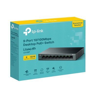 9-портовий настільний комутатор, TP-LINK (LS109P) [502519]