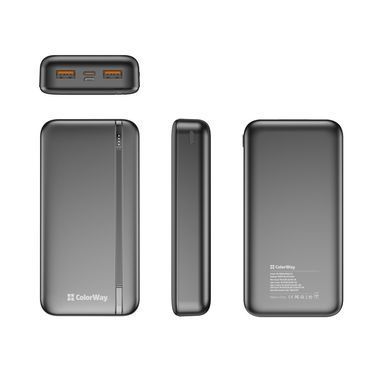 Універсальна мобільна батарея ColorWay Portable Charger 20000mAh Black (CW-PB200LPB4BK-PD) [603504]